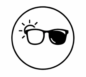 Icon showing transition lenses that adapt from clear indoors to dark outdoors